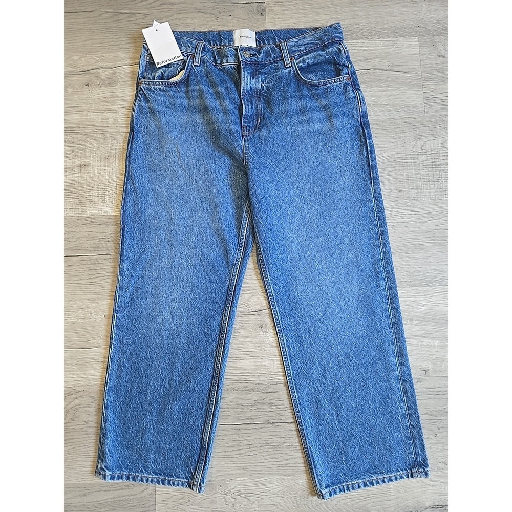 Reformation Women's Pelican Arleth 90s Mid Rise Straight Cropped‎ Jeans Size 30
